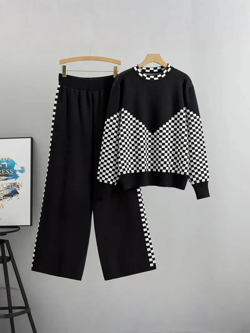 AMY | Ensemble pull tricoté et pantalon de détente chic