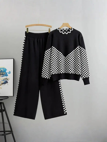 AMY | Ensemble pull tricoté et pantalon de détente chic