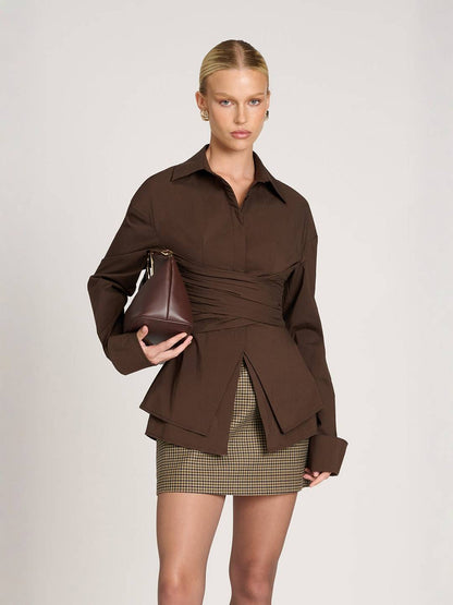 MILENA | Blouse Drapée Élégante & Moderne