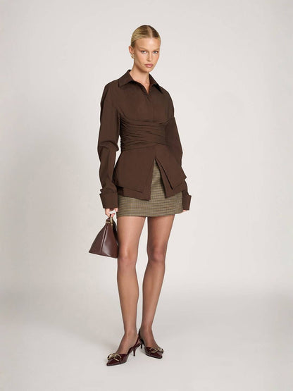 MILENA | Blouse Drapée Élégante & Moderne