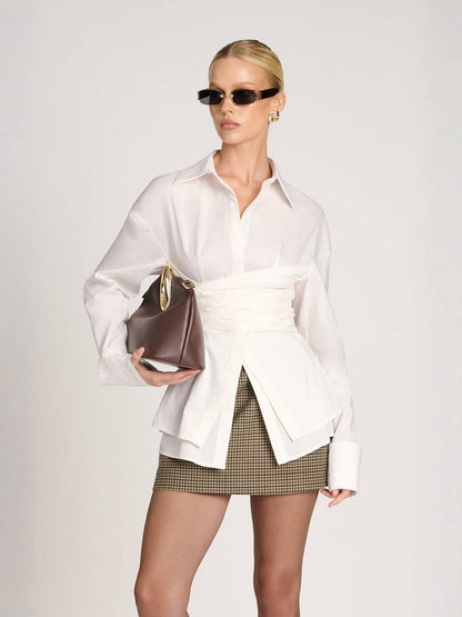 MILENA | Blouse Drapée Élégante & Moderne