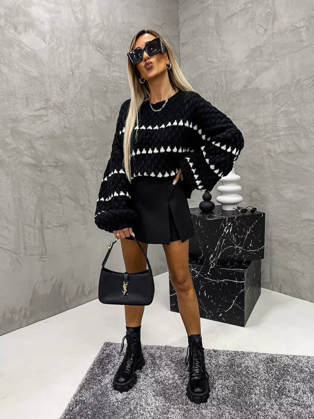 ELORA | Pull à Pois Oversize Élégant & Confortable