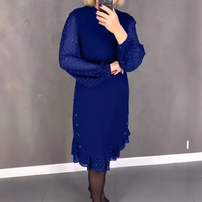 MILA | Noire à Strass & Col Rond