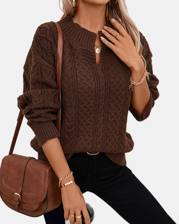 ANNE | Pull Tricot Classique en Maille Torsadée