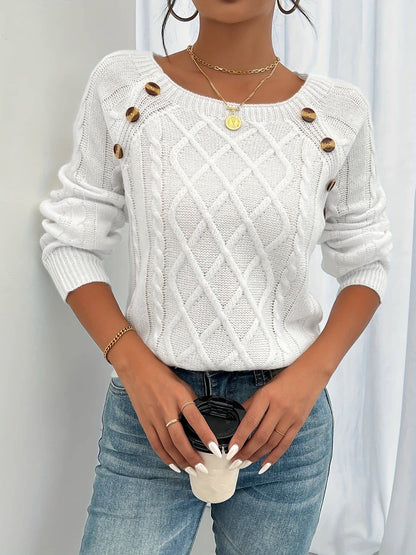 Pull Romane en maille torsadée camel, confort et élégance