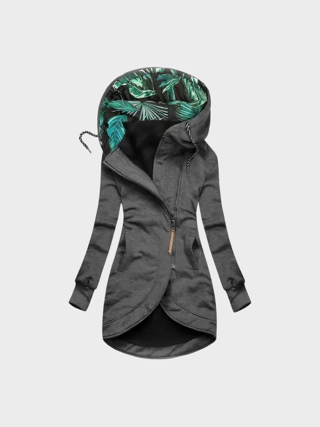 Manteau Long et Moderne pour Femme avec Capuche Imprimée