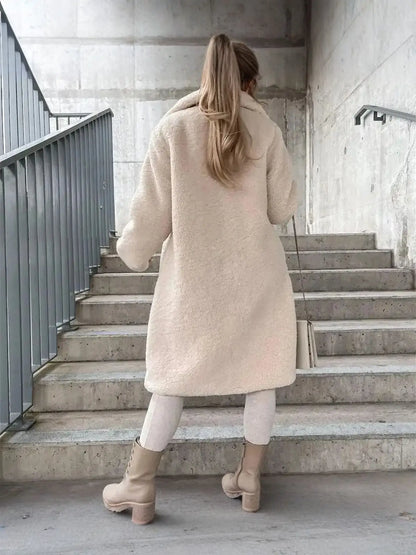Veste Teddy Longue Douce et Stylée pour Femme