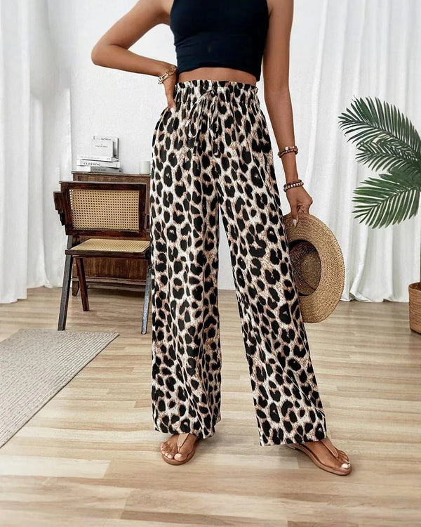 LÉNA | Pantalon fluide imprimé léopard