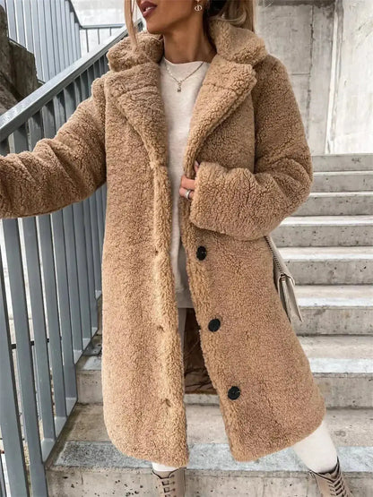 Veste Teddy Longue Douce et Stylée pour Femme