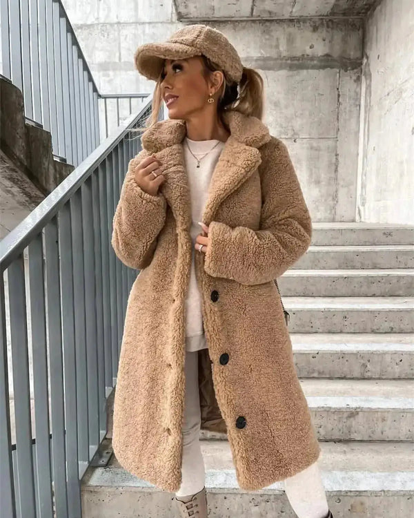 Veste Teddy Longue Douce et Stylée pour Femme