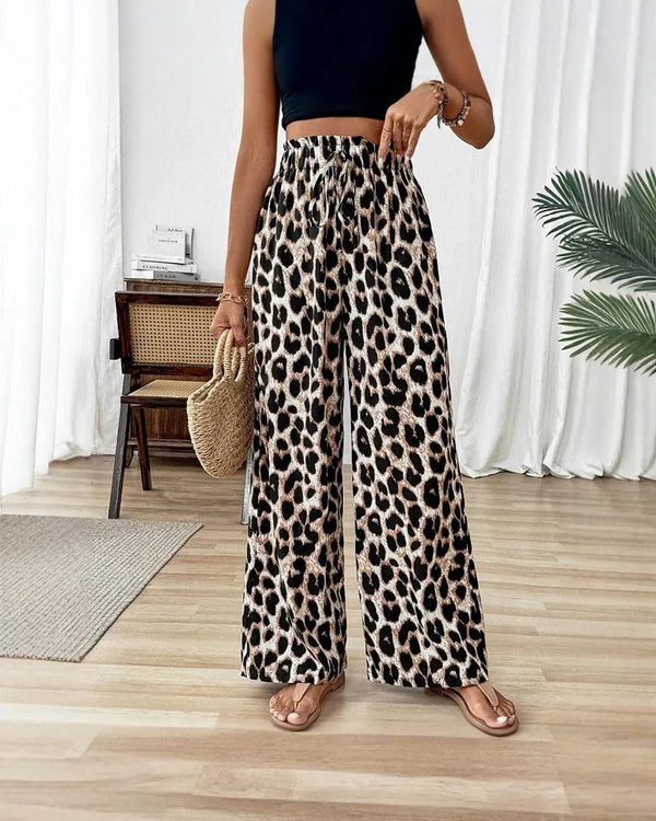 LÉNA | Pantalon fluide imprimé léopard