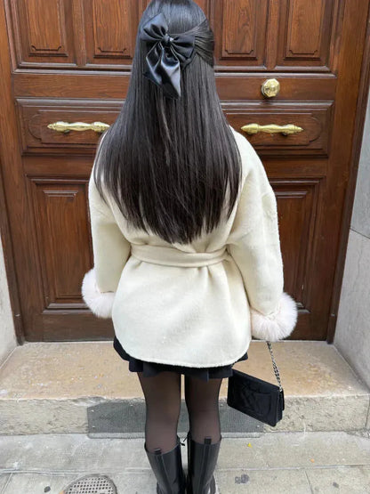 Elena | Manteau élégant avec détails en fausse fourrure