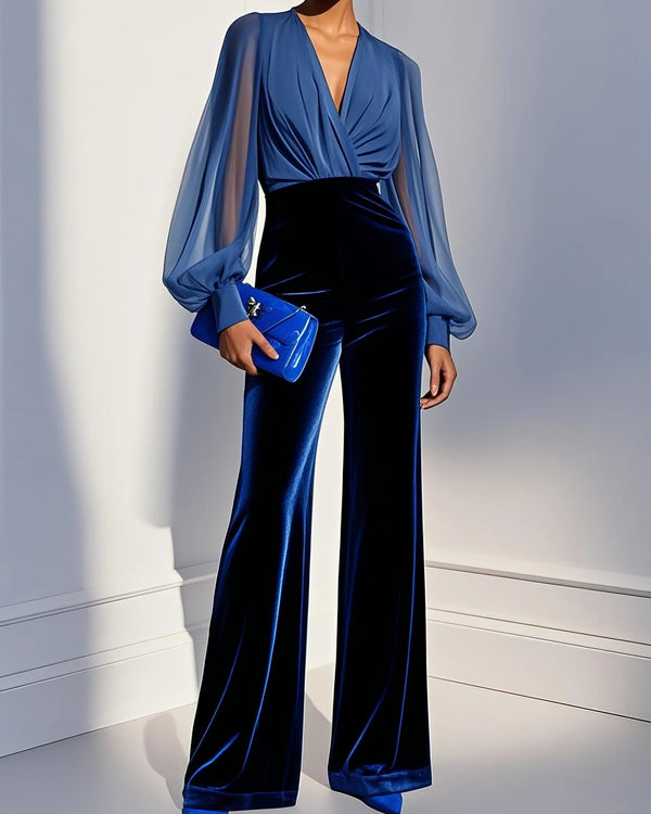 TINA | Combinaison Cocktail – Transparence & Plissés Sculptants