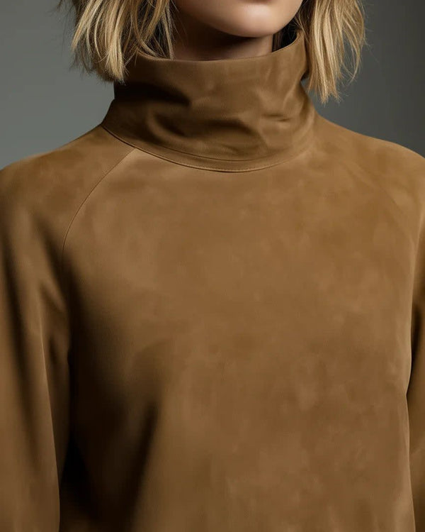 ANAÏS | Robe courte en suédine á col roulé