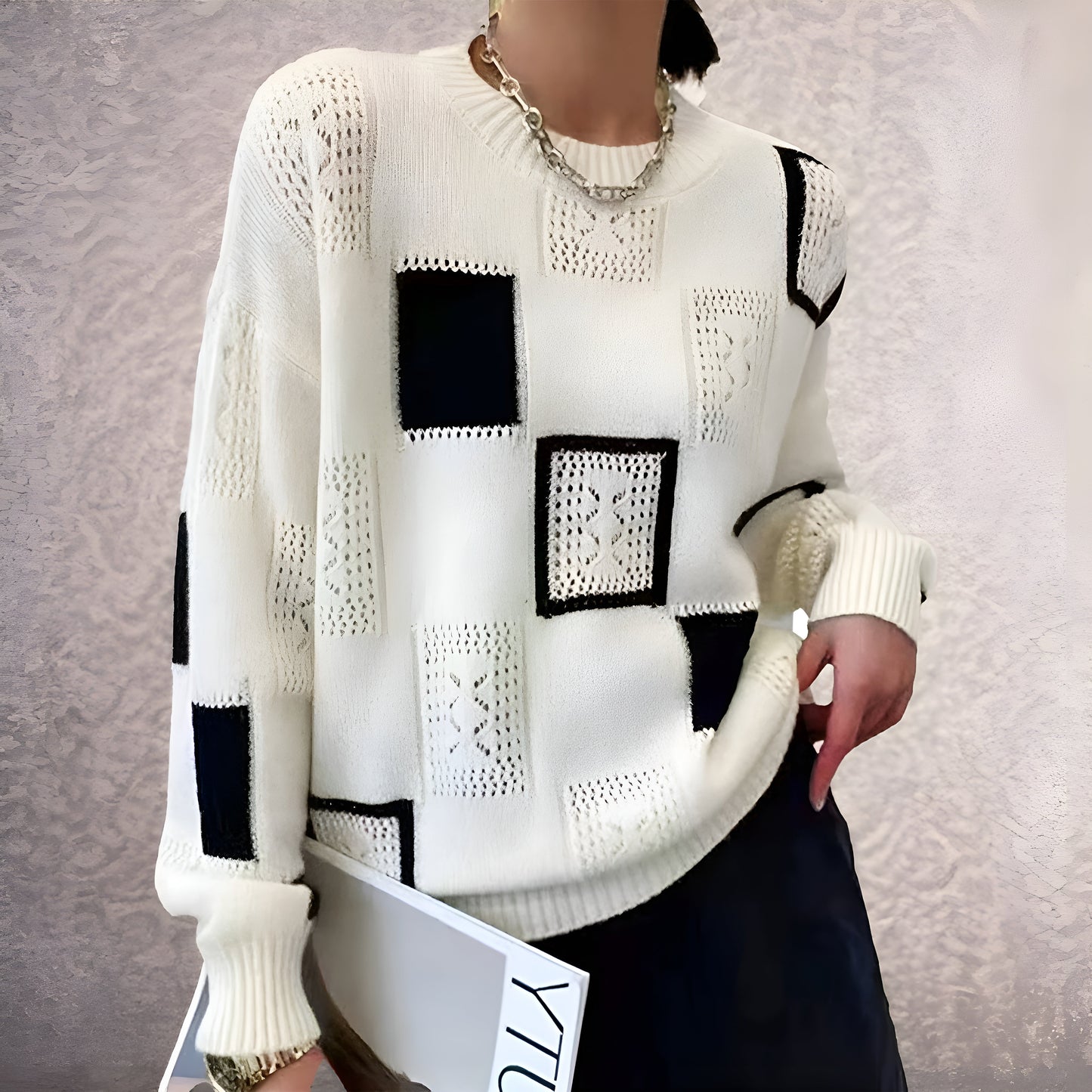 BRITT | PULL EN MAILLE À MOTIFS GÉOMÉTRIQUES