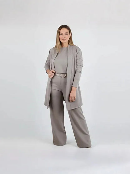 Ensemble 3 pièces maille stretch chic et confortable