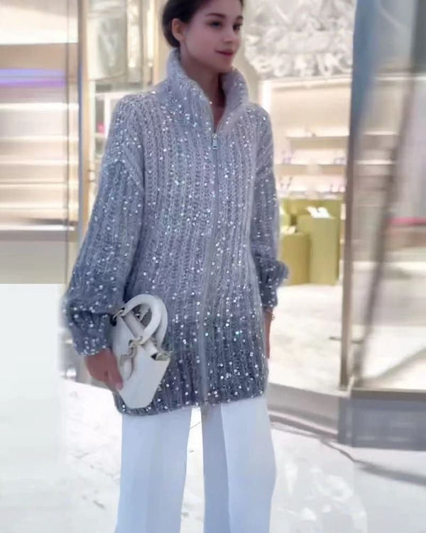 ZOÉ | Gilet zippé a paillettes