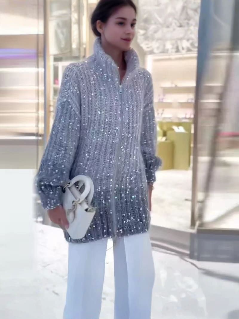 ZOÉ | Gilet zippé a paillettes