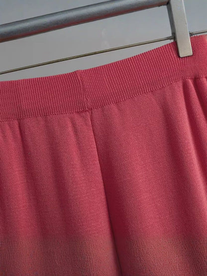 Ensemble Femme Soie de Glace manches courtes bleu élégant