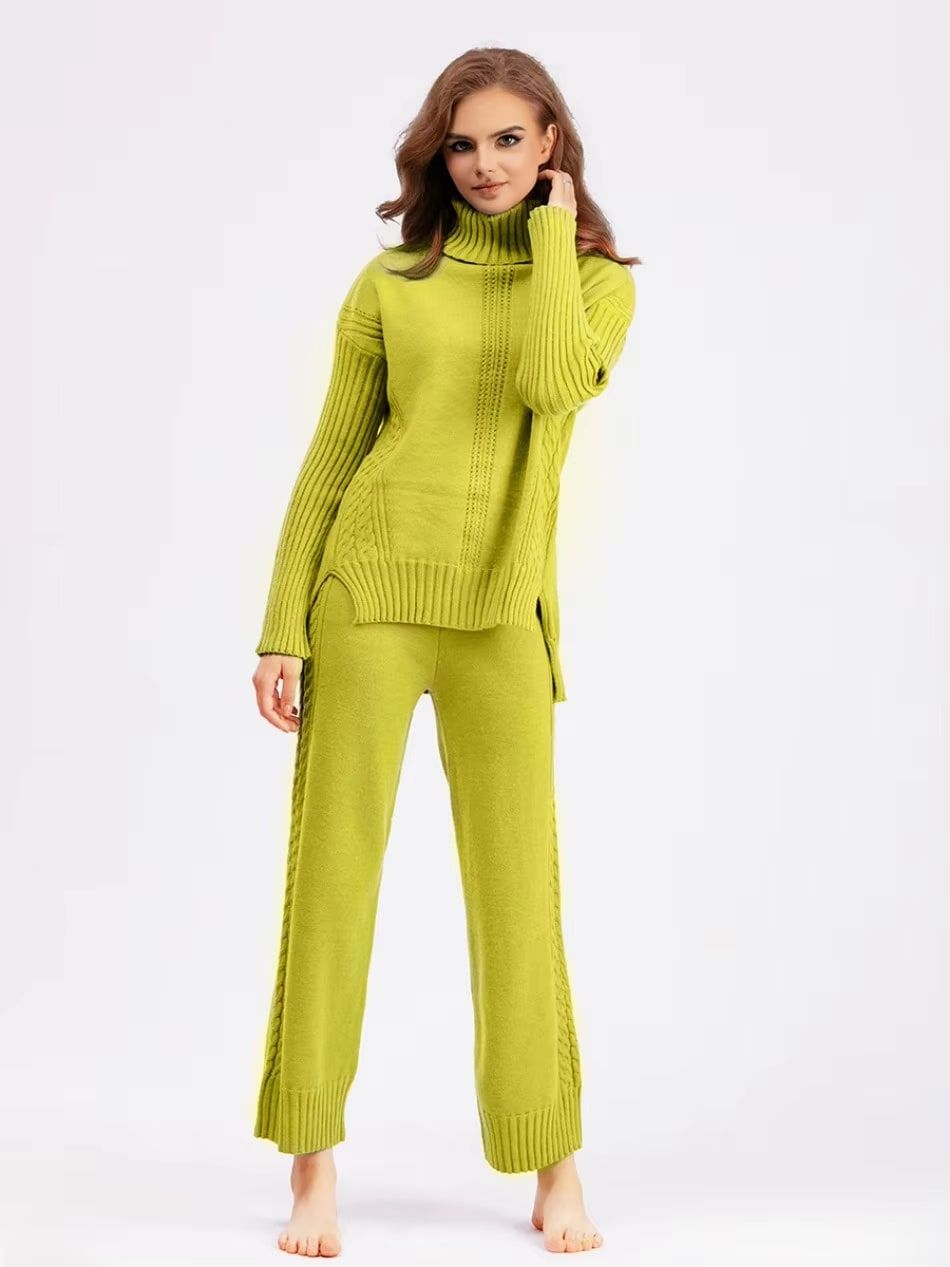 SCARLETT | Ensemble Tricot Col Montant & Pantalon