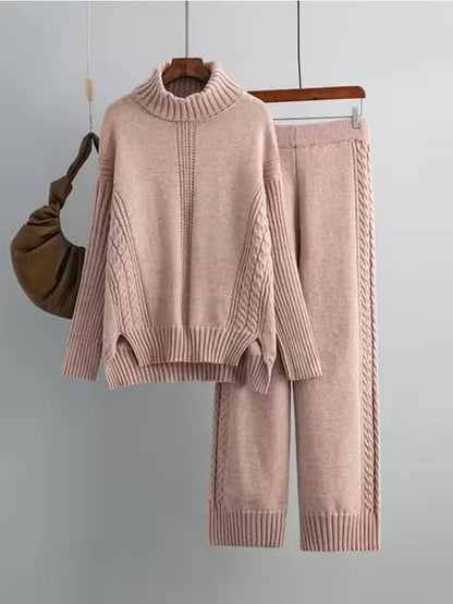 SCARLETT | Ensemble Tricot Col Montant & Pantalon