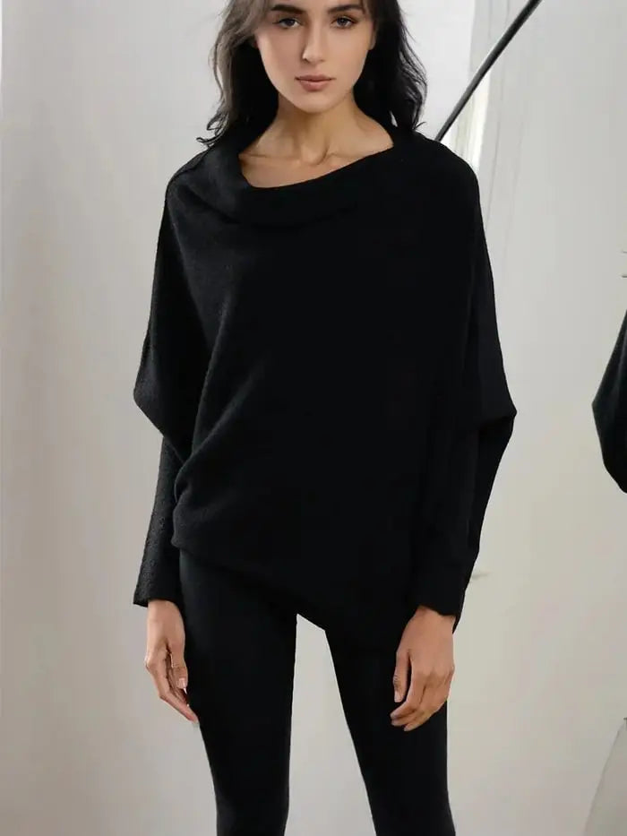 SYLVIE | Pull oversize à col convertible pour femme