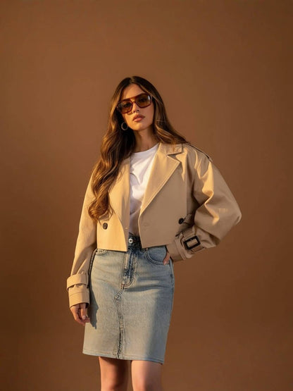 CAROLE | Trench Court Élégant & Moderne