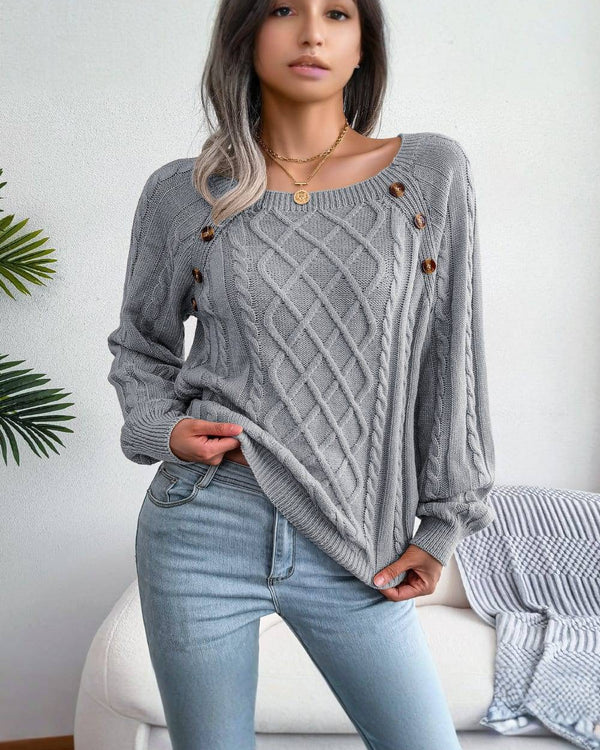 Pull Romane en maille torsadée camel, confort et élégance