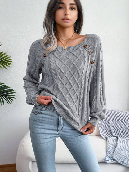 Pull Romane en maille torsadée camel, confort et élégance