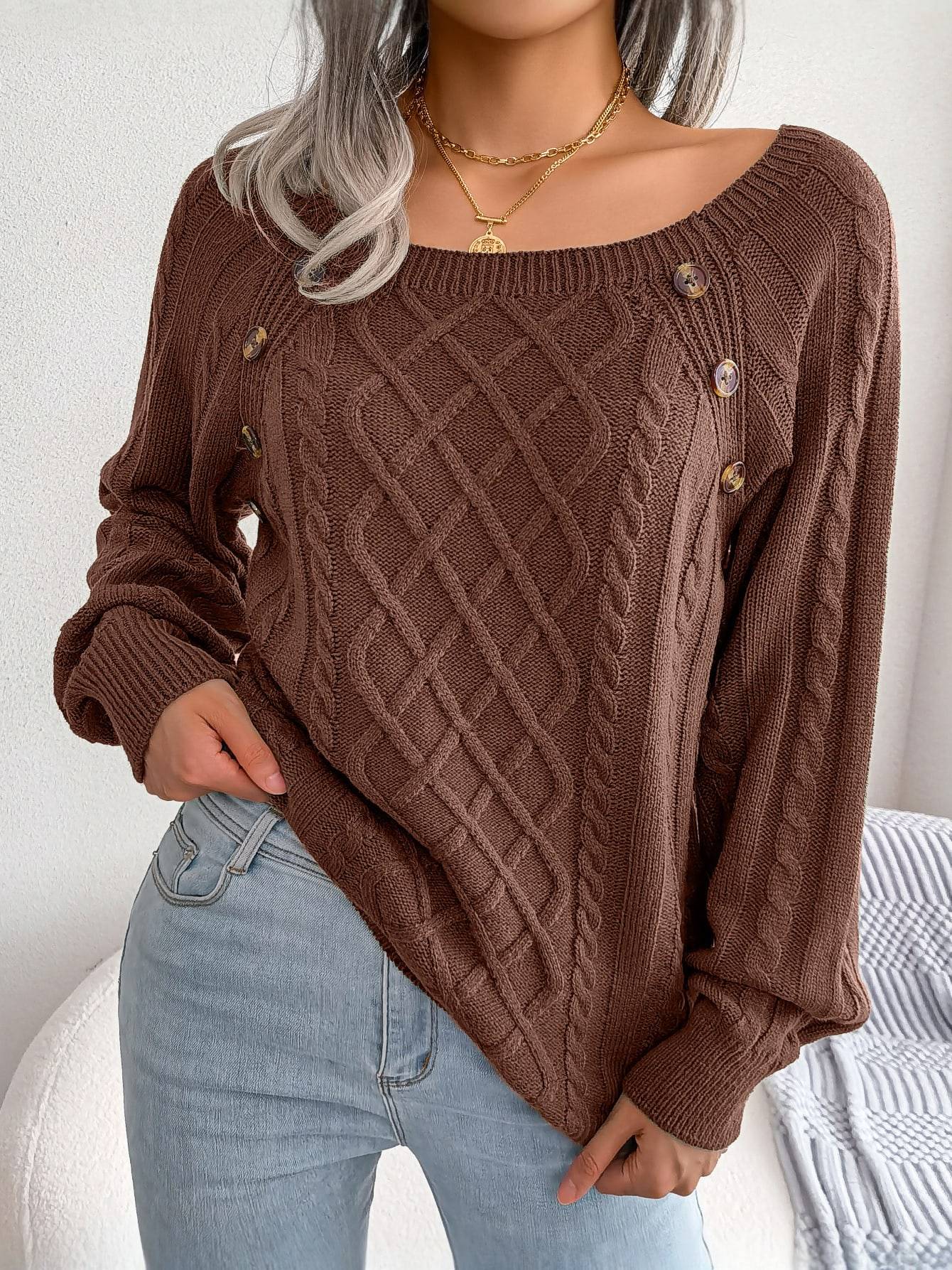 Pull Romane en maille torsadée camel, confort et élégance