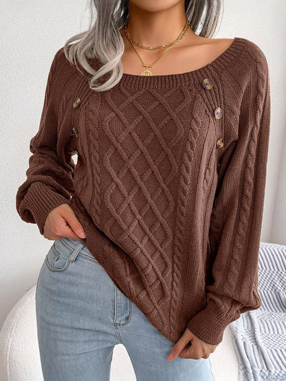 Pull Romane en maille torsadée camel, confort et élégance