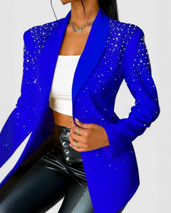 LILA | Blazer Élégant - perles & strass pour un look raffiné