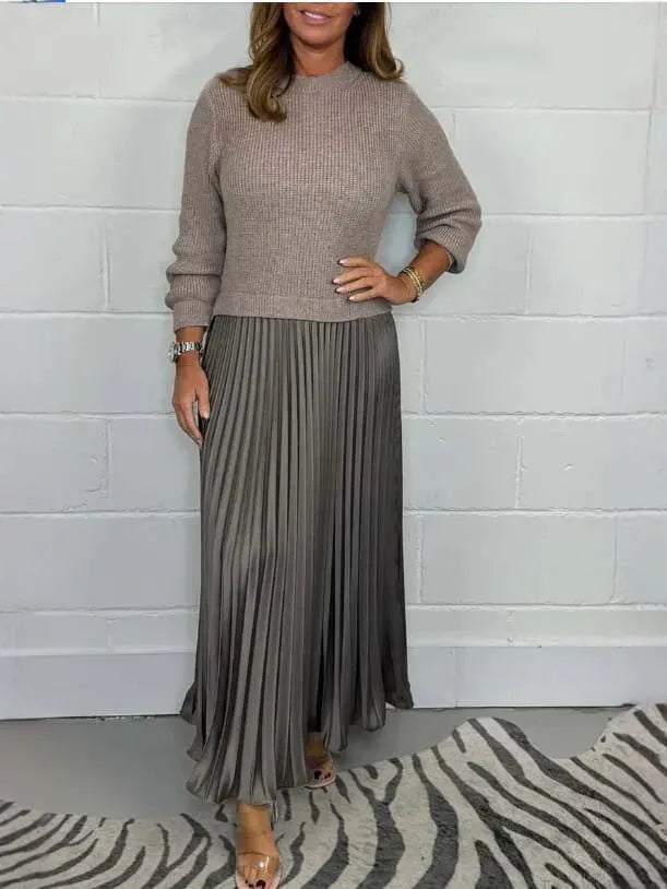 ELEGANCE PLISSEE | Robe Femme à Col