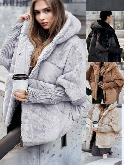 MALIA | Doudoune oversize patchwork à capuche