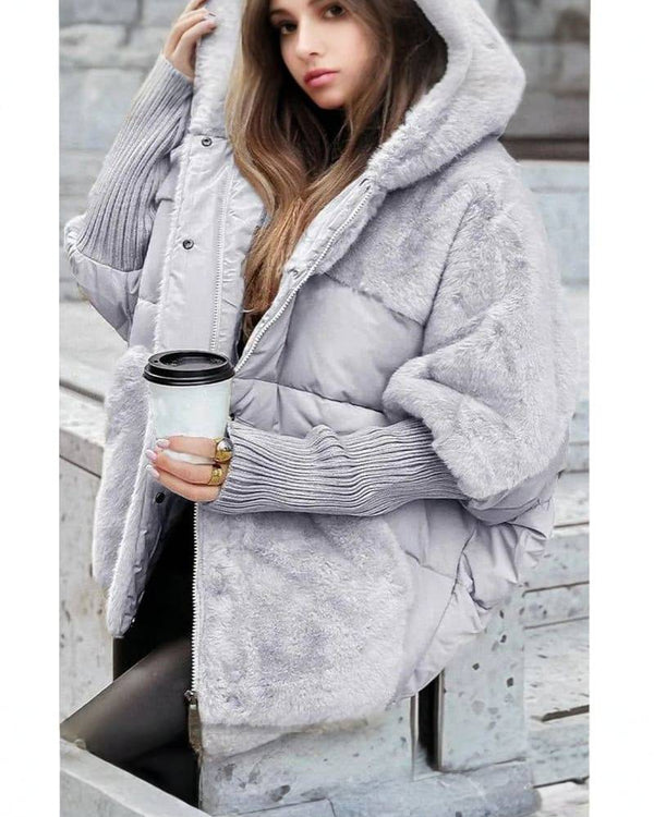 MALIA | Doudoune oversize patchwork à capuche