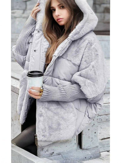 MALIA | Doudoune oversize patchwork à capuche