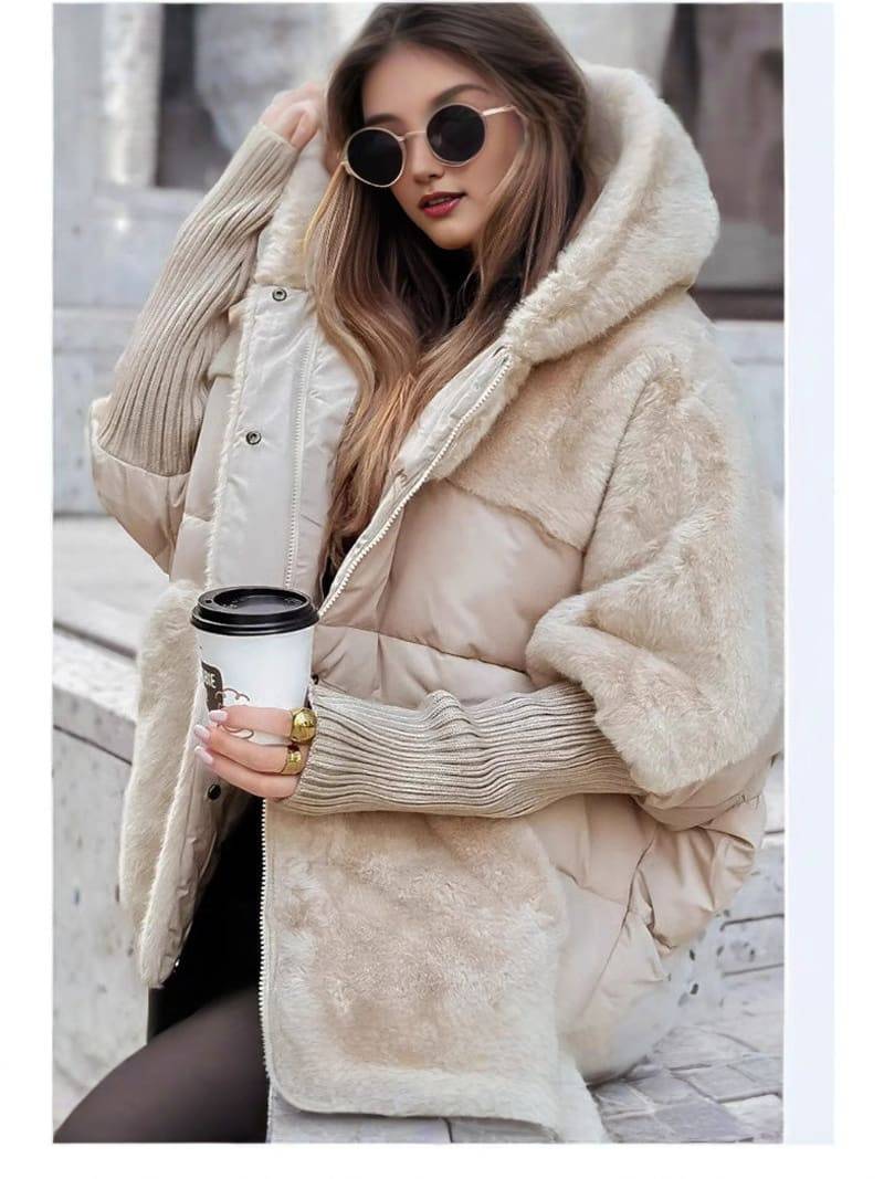 MALIA | Doudoune oversize patchwork à capuche